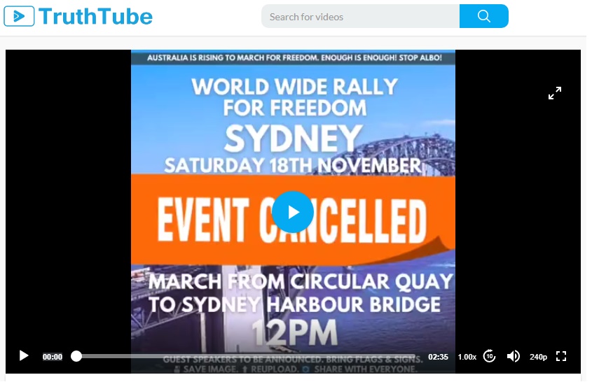 NSW Police Force Cancellation of this Saturday’s Wordwide Freedom Rally Across Sydney Harbour Bridge Citing New Laws Threatening 2 Years Prison and $22,000 Fines