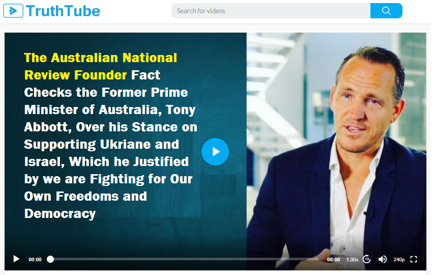 The Australian National Review Founder Fact Checks the Former Prime Minister of Australia, Tony Abbott, Over his Stance on Supporting Ukriane and Israel, Which he Justified by we are Fighting for Our Own Freedoms and Democracy