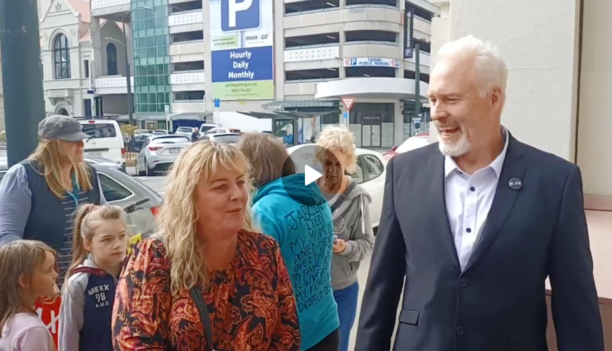 Whistleblower Barry Young Addressing Supporters Outside The District Court In Wellington
