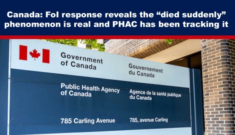 Canada: FoI Response Reveals the “Died Suddenly” Phenomenon is Real and PHAC Has Been Tracking It