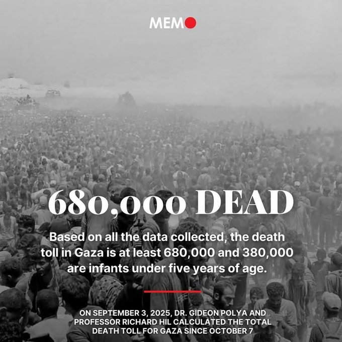 680,000 Dead in the Holocaust of Gaza