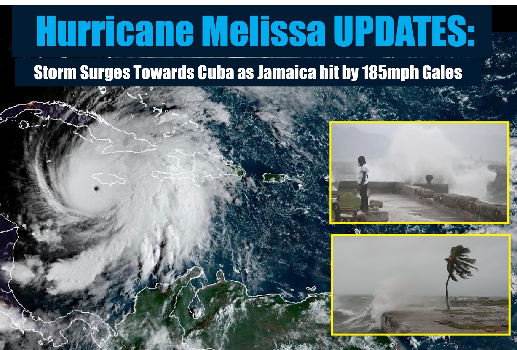 Hurricane Melissa UPDATES: Storm Surges Towards Cuba as Jamaica hit by 185mph Gales