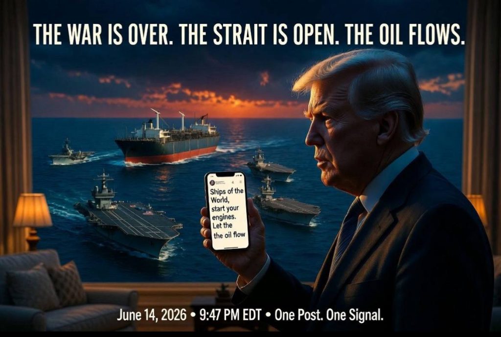 At 9:47 PM Eastern on June 14, 2026 — his 80th Birthday —Trump Posted Six Sentences that Ended a War, Reopened the Most Important Shipping Lane on Earth, and Collapsed the Price of Oil in Under Four Minutes